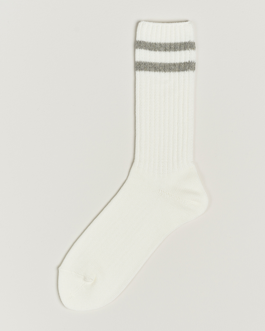 Herre | Undertøy | BEAMS PLUS | Schoolboy Socks White/Grey