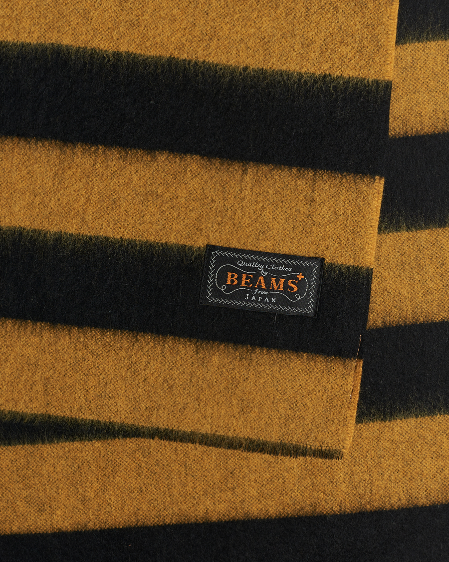 Herre | BEAMS PLUS Cashmere Stripe Scarf Black/Yellow | BEAMS PLUS | Cashmere Stripe Scarf Black/Yellow