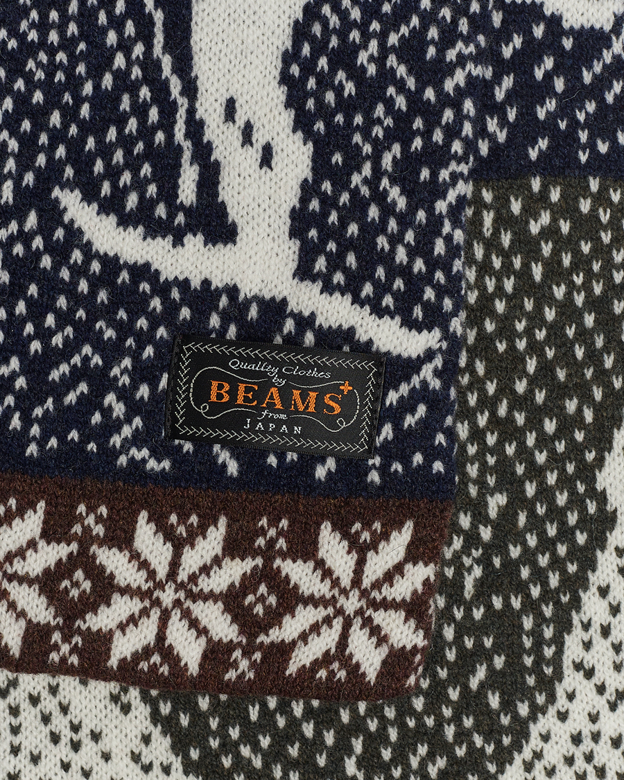 Herre | BEAMS PLUS Nordic Jacquard Muffler Scarf Natural | BEAMS PLUS | Nordic Jacquard Muffler Scarf Natural