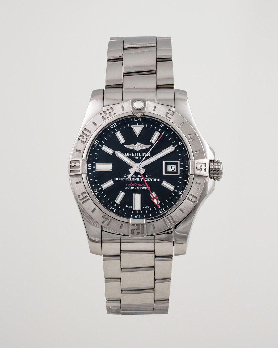 Herre | Breitling Pre-Owned Avenger II GMT A3239011 Steel Black | Breitling Pre-Owned | Avenger II GMT A3239011 Steel Black