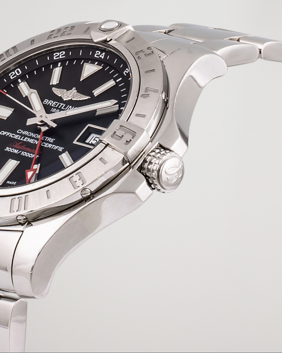 Herre | Breitling Pre-Owned Avenger II GMT A3239011 Steel Black | Breitling Pre-Owned | Avenger II GMT A3239011 Steel Black