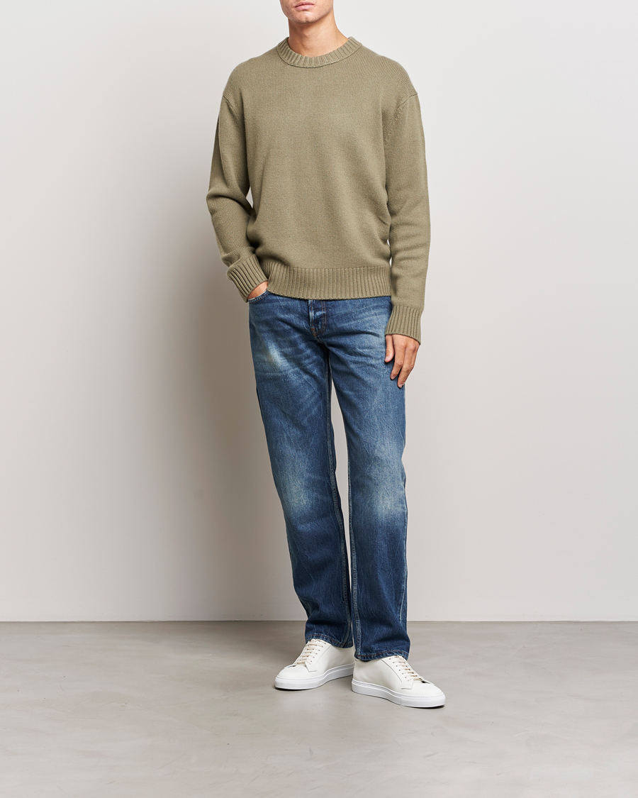 Herre | Gensere | FRAME | Cashmere Sweater Khaki Green