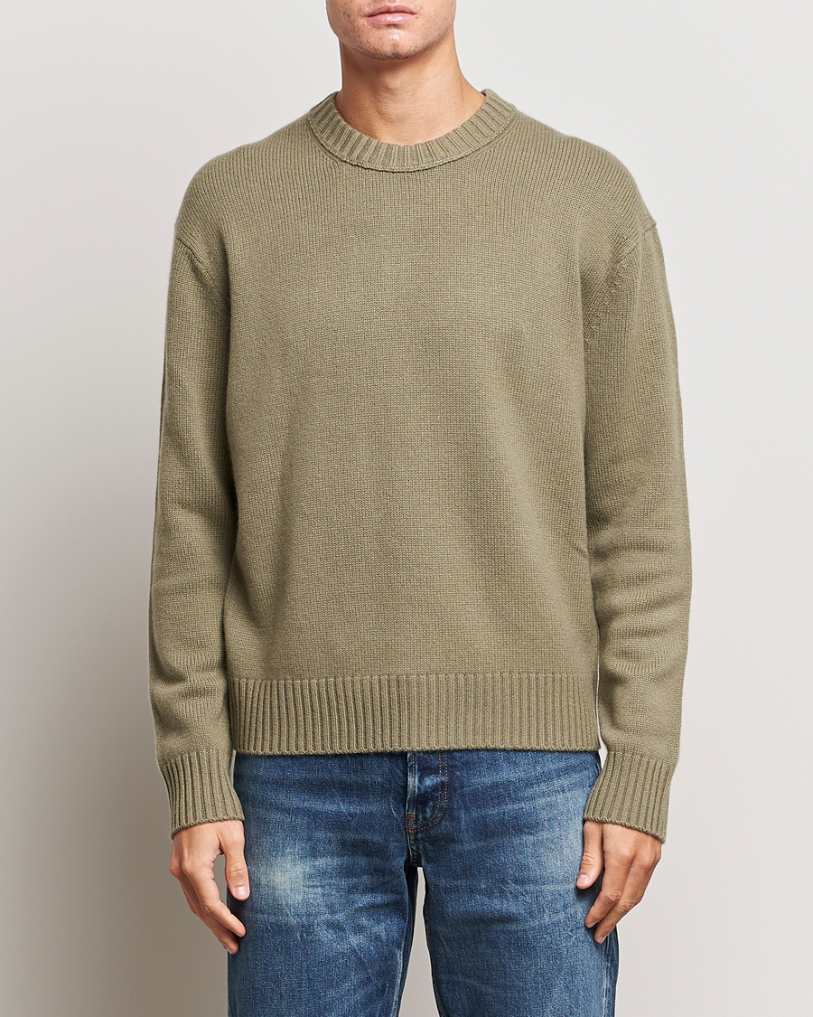 Herre | Gensere | FRAME | Cashmere Sweater Khaki Green