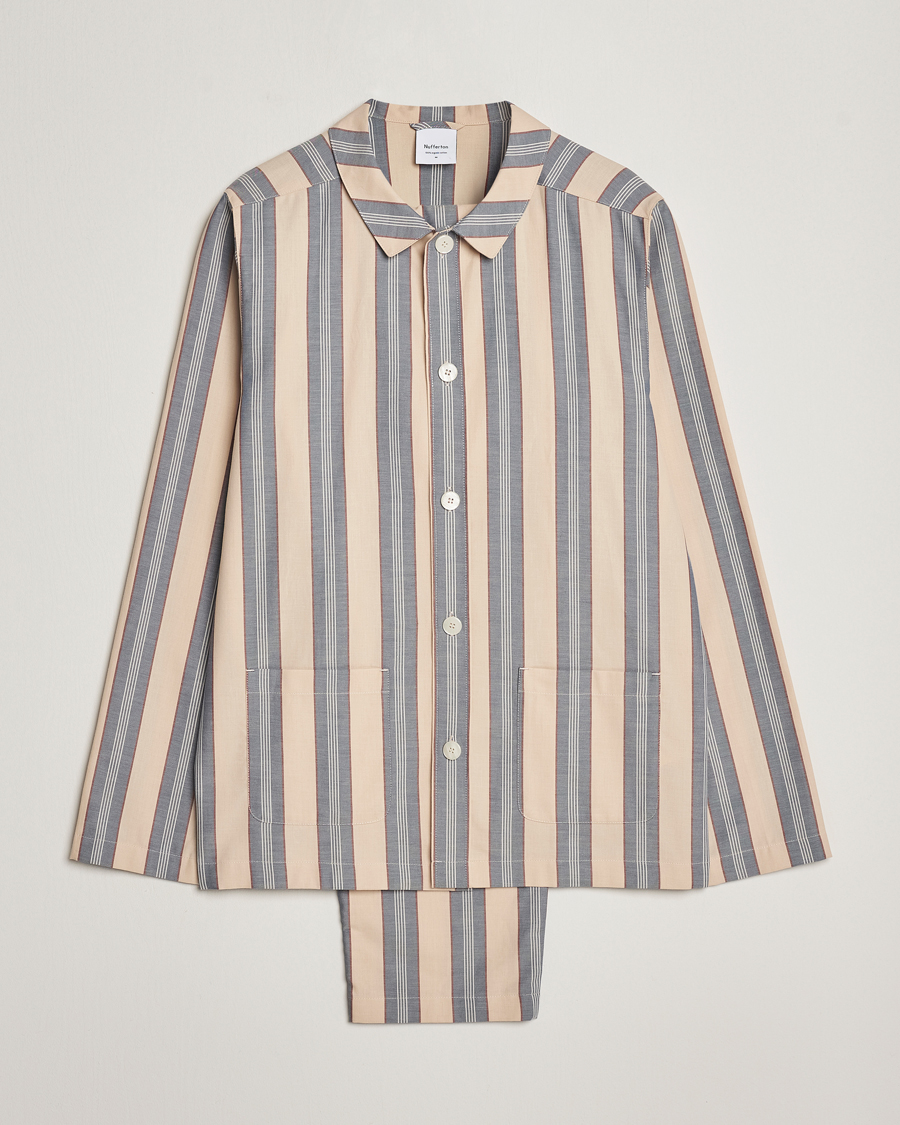 Herre |  | Nufferton | Uno Old School Pyjama Set Beige/Blue