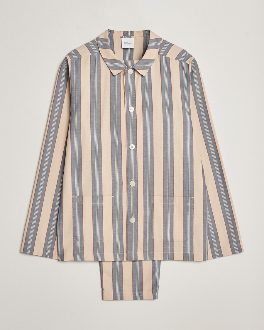 Herre | Pyjamaser og badekåper | Nufferton | Uno Old School Pyjama Set Beige/Blue