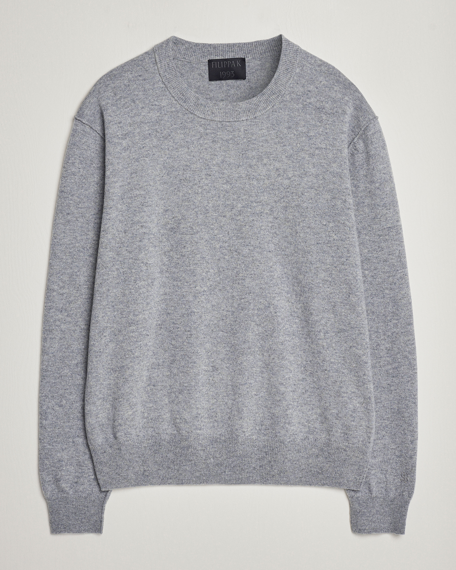 Herre | Gensere | Filippa K | 93 Knitted Lambswool Crew Neck Sweater Grey Melange