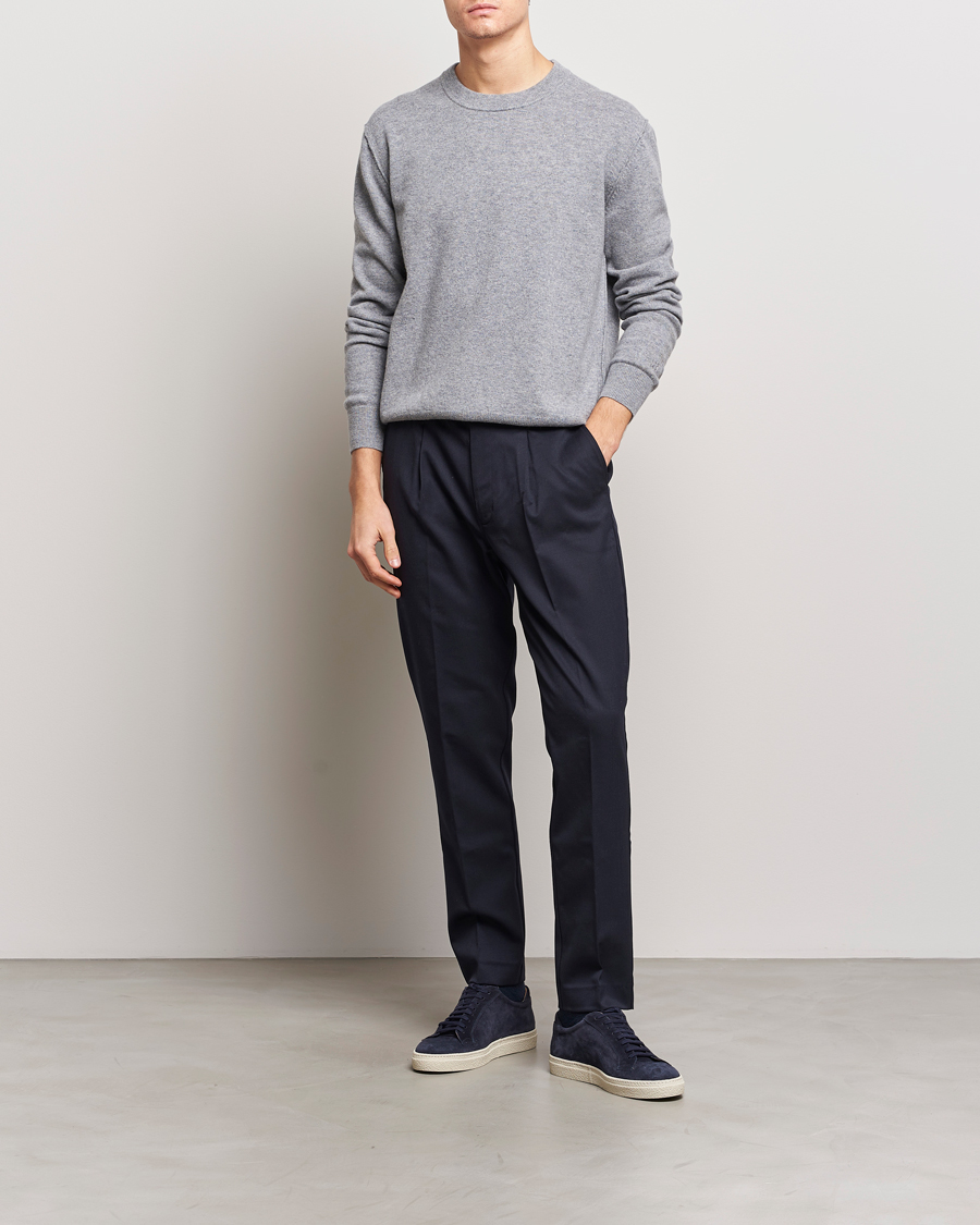 Herre | Gensere | Filippa K | 93 Knitted Lambswool Crew Neck Sweater Grey Melange