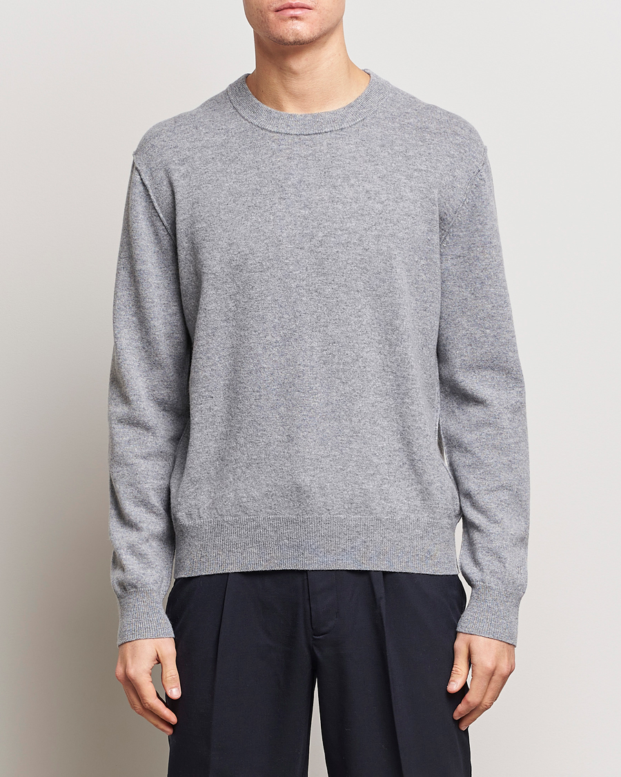 Herre | Salg klær | Filippa K | 93 Knitted Lambswool Crew Neck Sweater Grey Melange