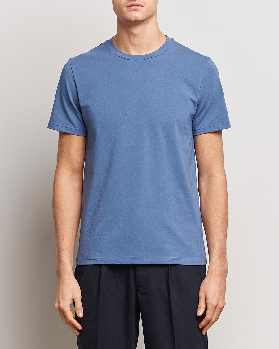 Herre | T-Shirts | Filippa K | Soft Lycra T-Shirt Paris Blue