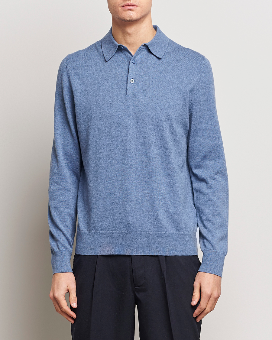 Herre | Salg klær | Filippa K | Knitted Polo Shirt Paris Blue