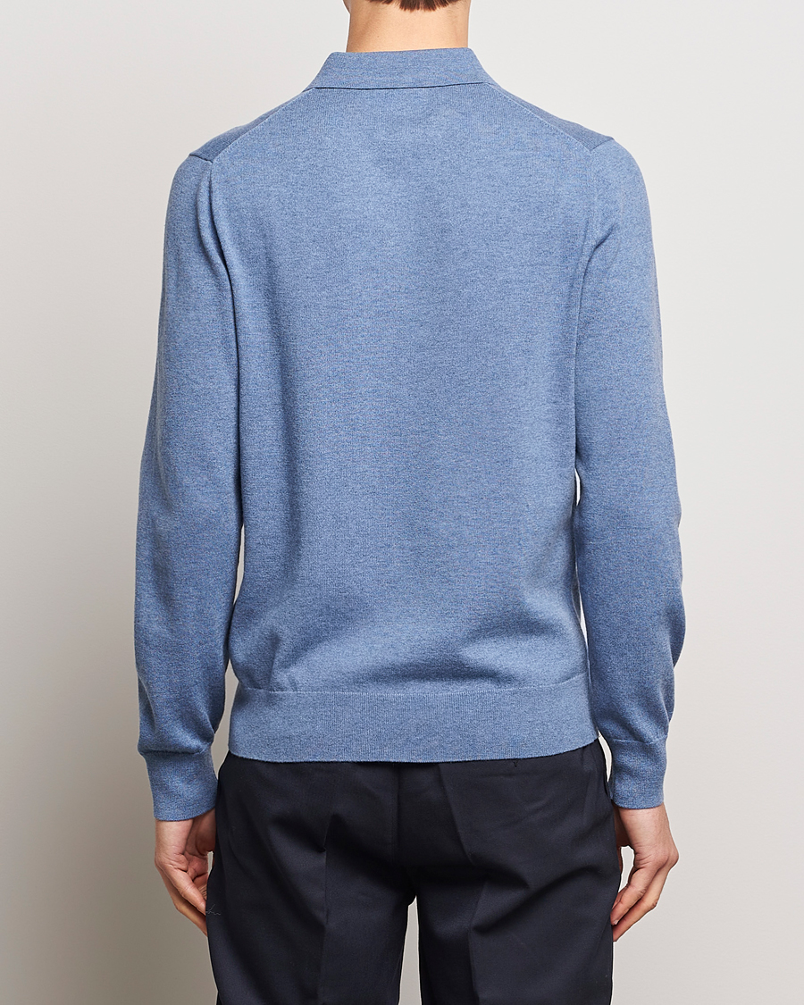 Herre | Gensere | Filippa K | Knitted Polo Shirt Paris Blue