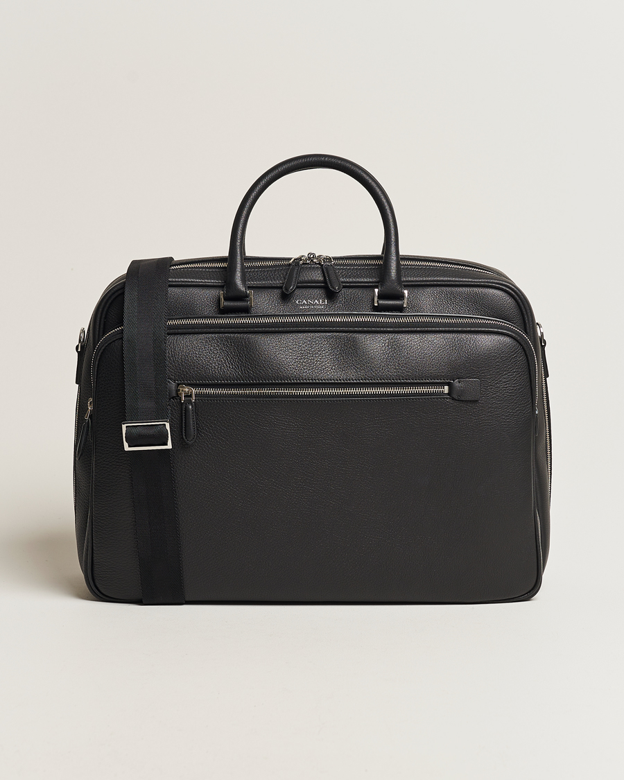 Herre | Vesker | Canali | Grain Leather Weekend Bag Black
