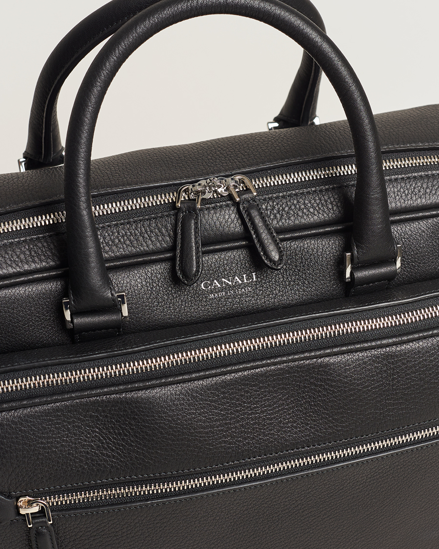 Herre | Vesker | Canali | Grain Leather Weekend Bag Black