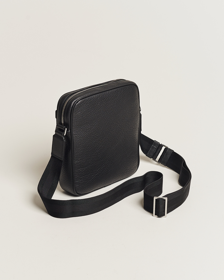 Herre | Vesker | Canali | Grain Leather Shoulder Bag Black