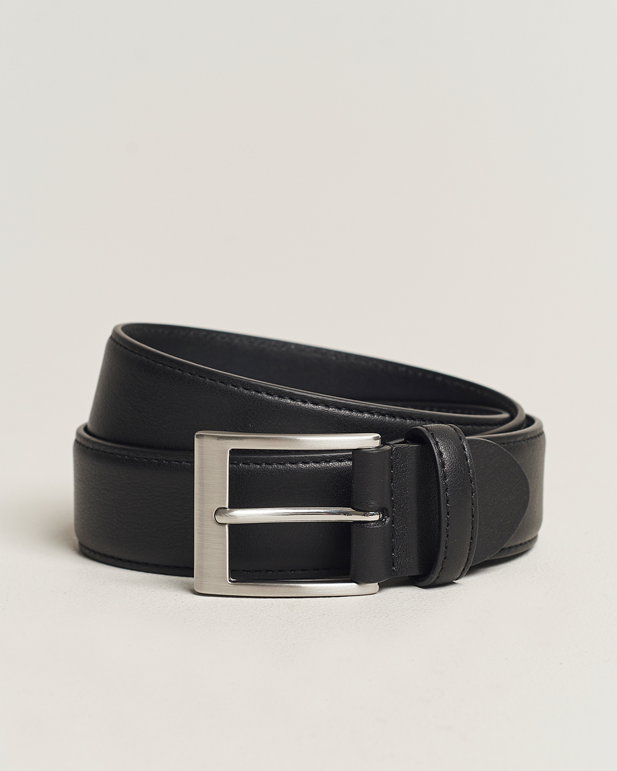 Herre |  | Canali | Leather Belt Black Calf