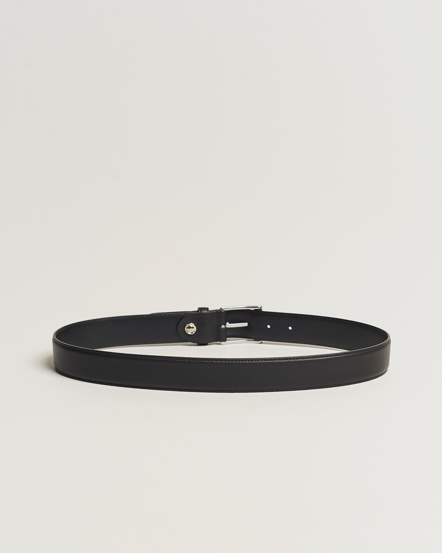 Herre | Italian Department | Canali | Leather Belt Black Calf