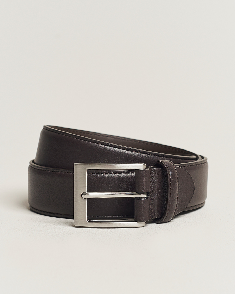 Herre | Belter | Canali | Classic Leather Belt Dark Brown Calf