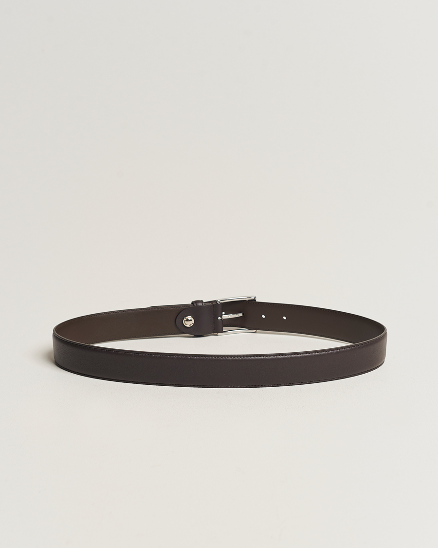 Herre | Belter | Canali | Classic Leather Belt Dark Brown Calf