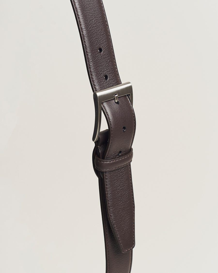 Herre | Belter | Canali | Classic Leather Belt Dark Brown Calf