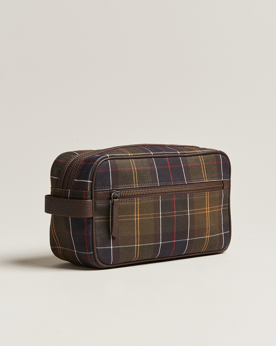 Herre | Barbour | Barbour Lifestyle | Tartan And Leather Washbag Classic Tartan