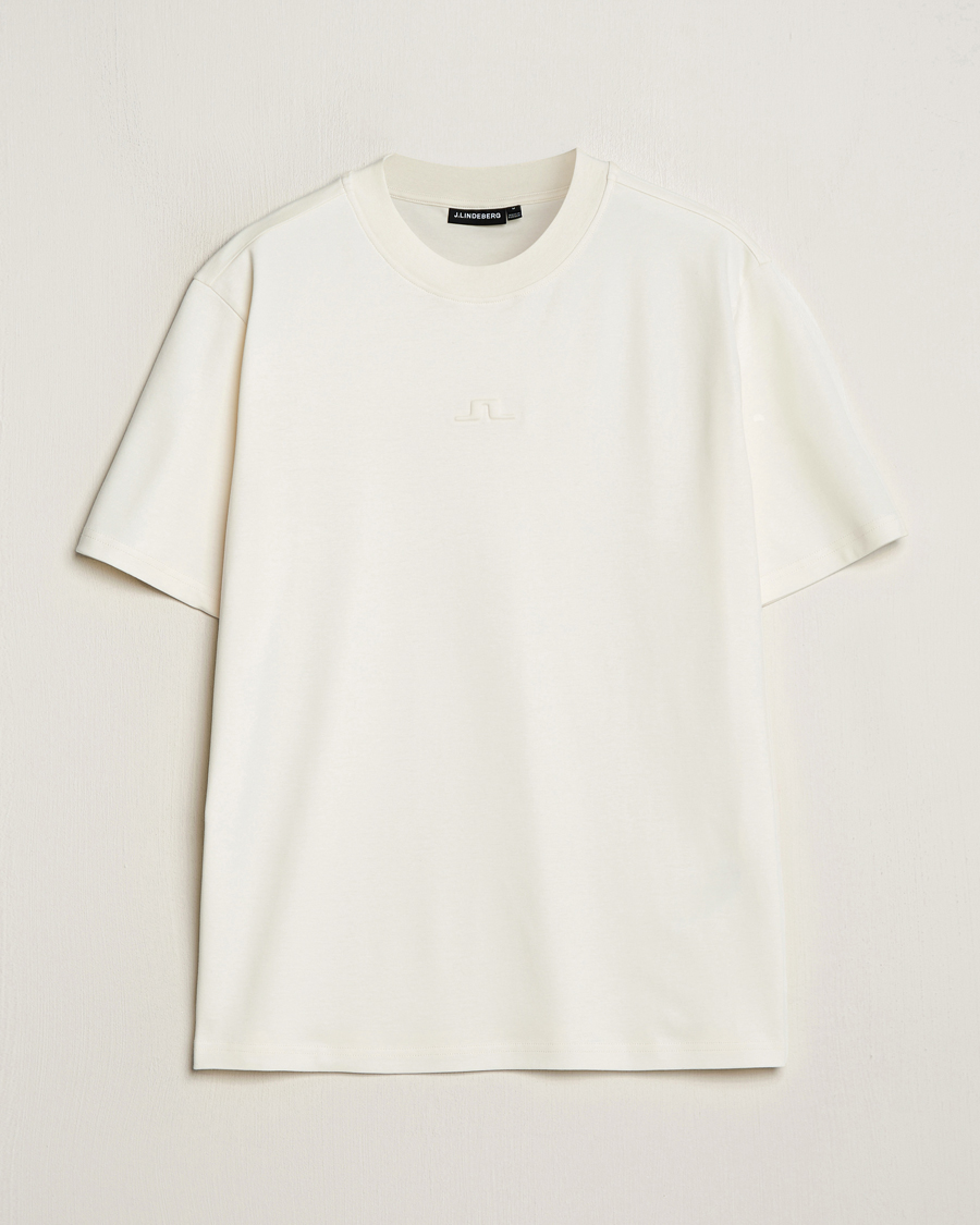 Herre | T-Shirts | J.Lindeberg | Adnan Logo Mock Neck T-Shirt Cloud White