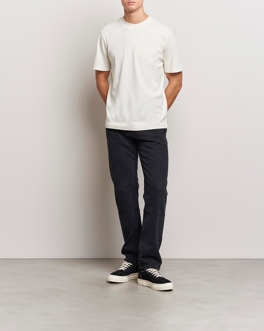 Herre | T-Shirts | J.Lindeberg | Adnan Logo Mock Neck T-Shirt Cloud White