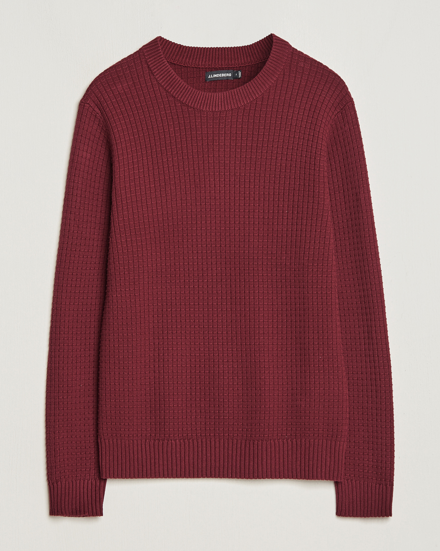 Herre | Gensere | J.Lindeberg | Archer Structure Sweater Zinfandel