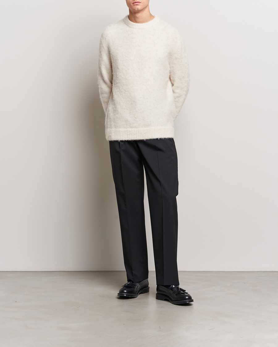 Herre | Gensere | J.Lindeberg | Harold Hairy Knit Crew Cloud White
