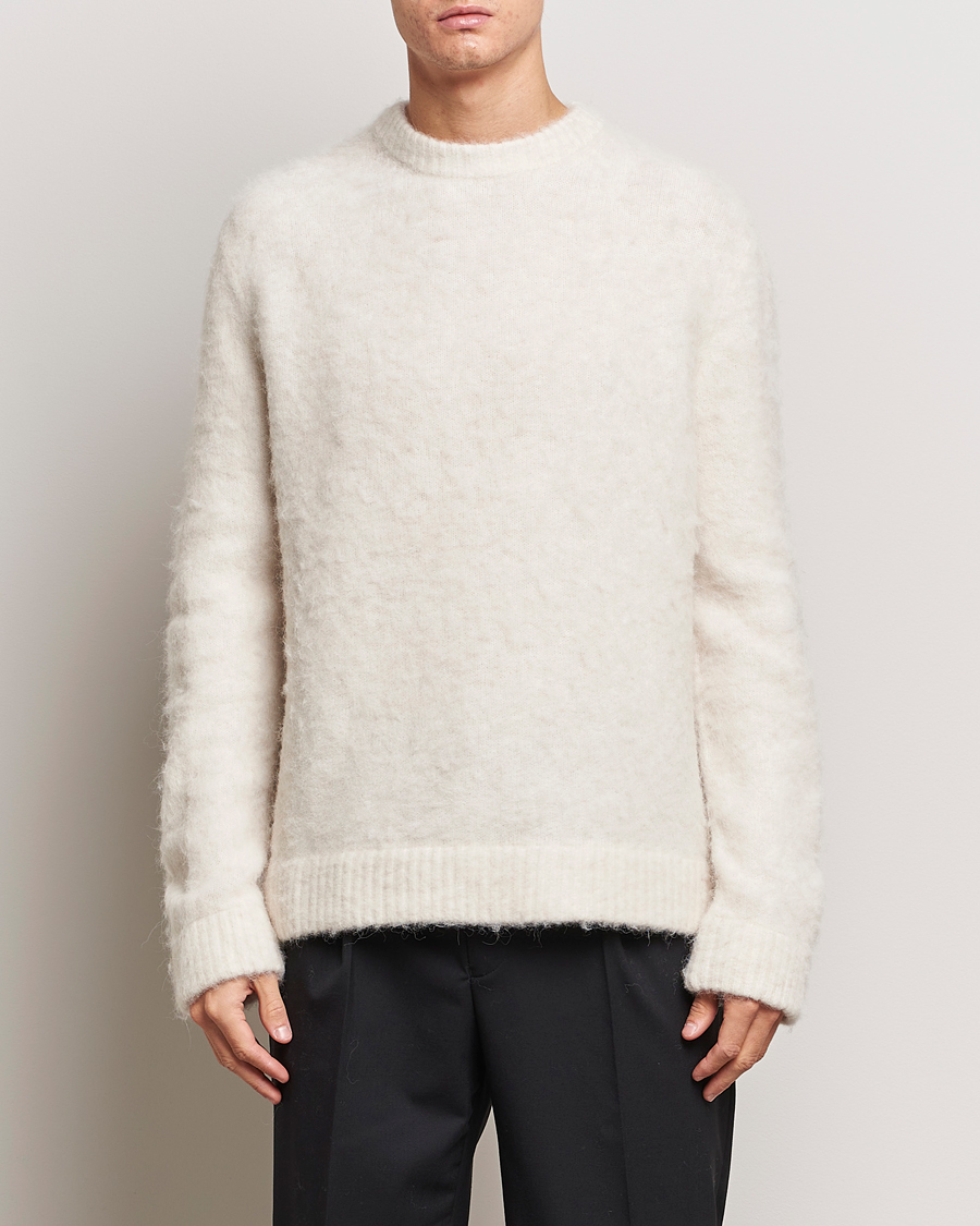 Herre |  | J.Lindeberg | Harold Hairy Knit Crew Cloud White