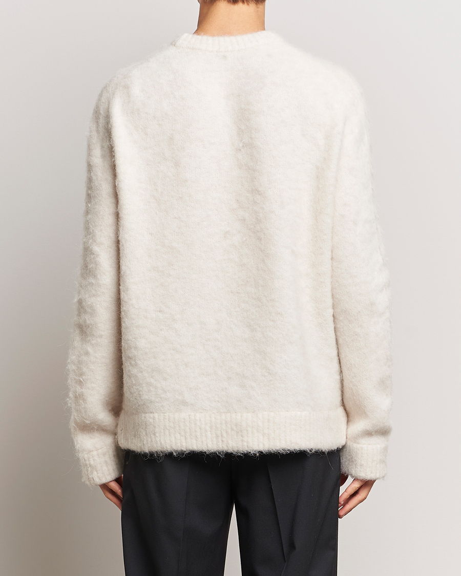 Herre | Gensere | J.Lindeberg | Harold Hairy Knit Crew Cloud White