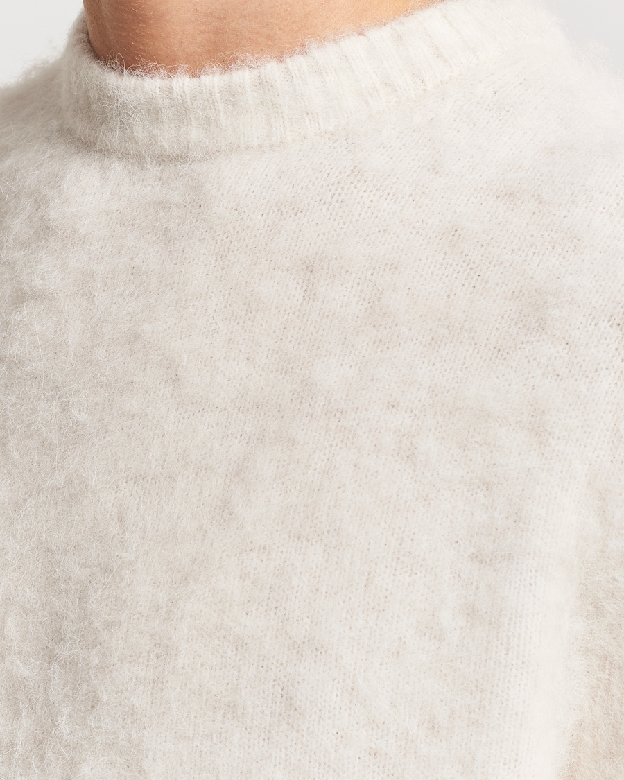 Herre | Gensere | J.Lindeberg | Harold Hairy Knit Crew Cloud White