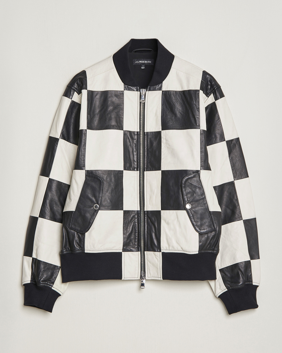 Herre |  | J.Lindeberg | Milan Patchwork Leather Jacket Black