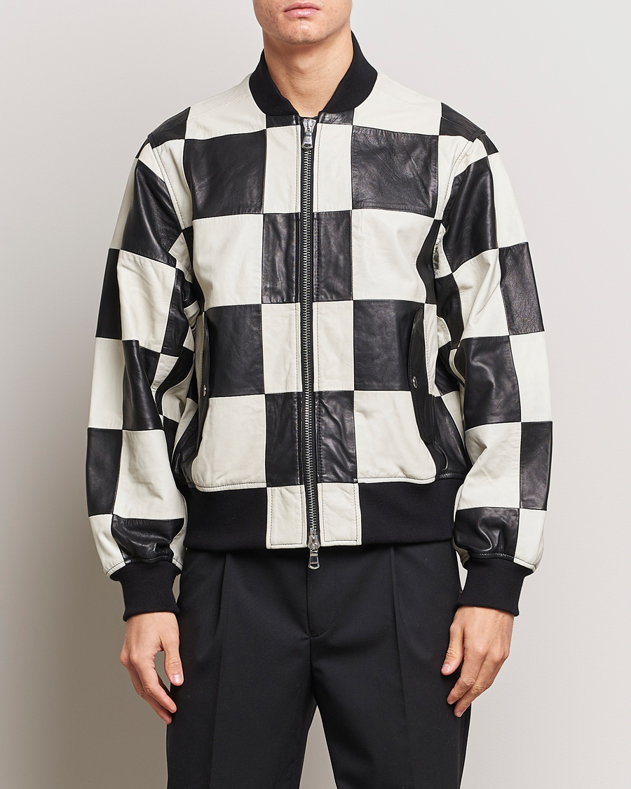 Herre |  | J.Lindeberg | Milan Patchwork Leather Jacket Black