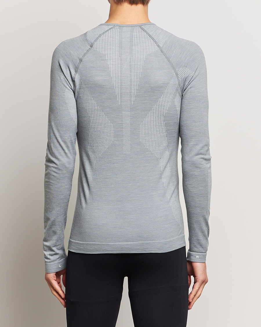 Herre | T-Shirts | Falke Sport | Falke Long Sleeve Wool Tech Shirt Grey Heather