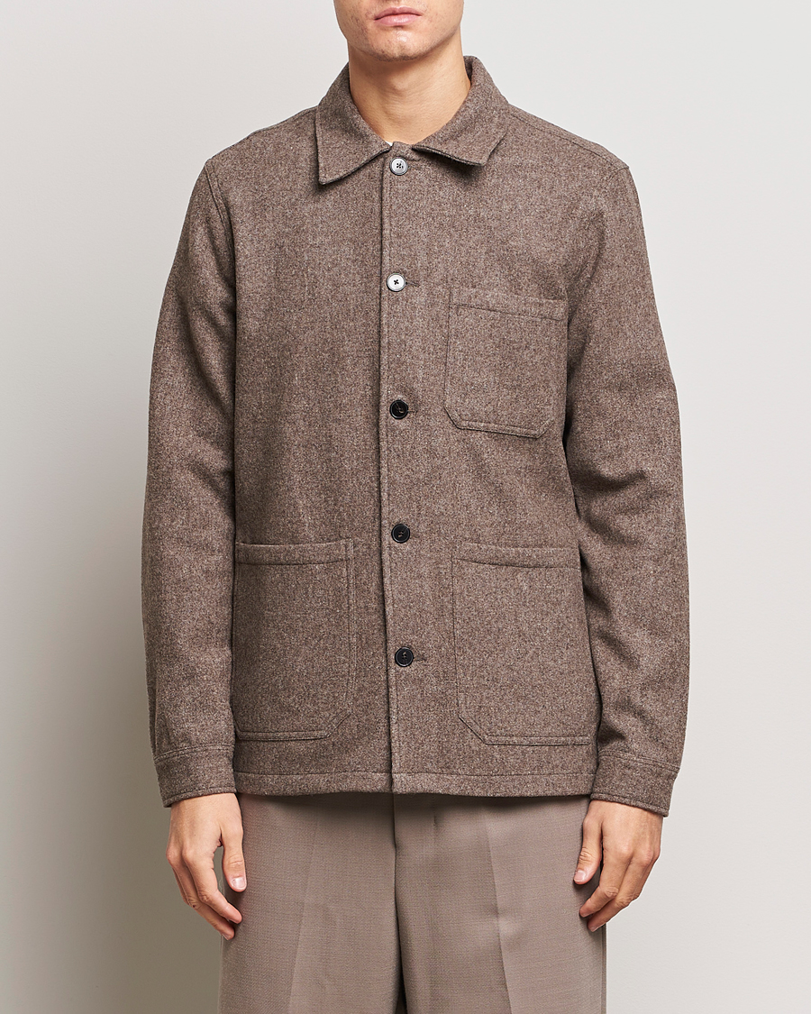 Herre |  | A Day's March | Original Wool Overshirt Taupe Melange