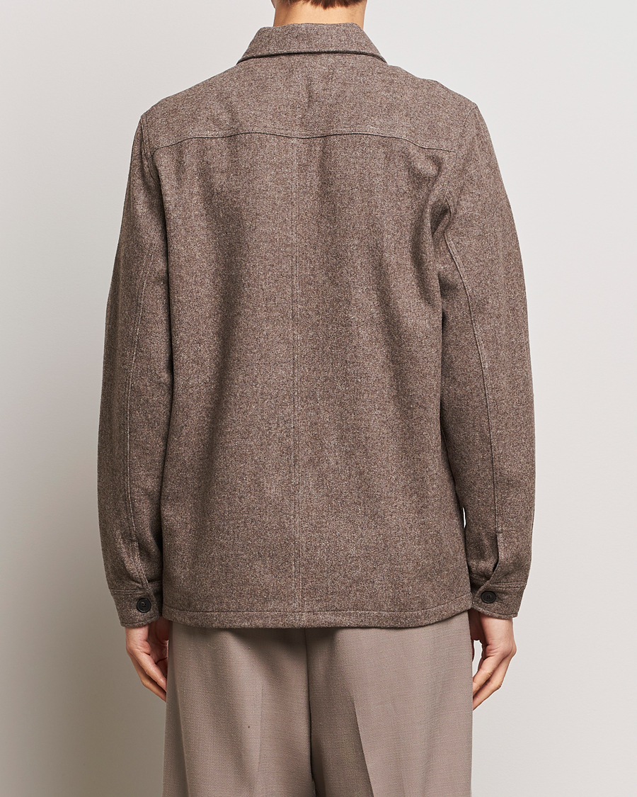Herre | Skjorter | A Day's March | Original Wool Overshirt Taupe Melange