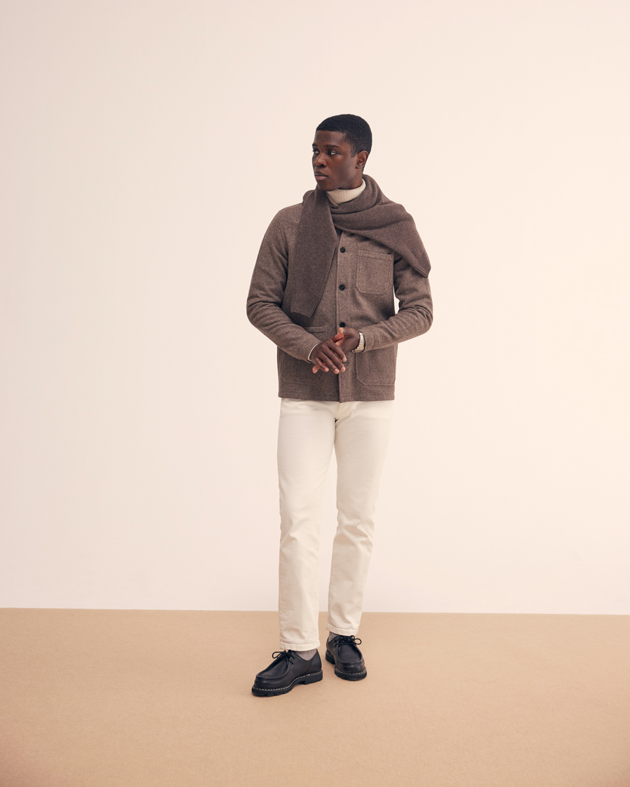 Herre | Skjorter | A Day's March | Original Wool Overshirt Taupe Melange