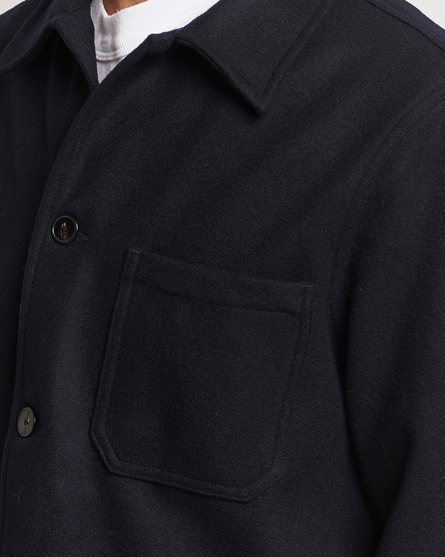 Herre | Jakker | A Day's March | Wool Overshirt Navy