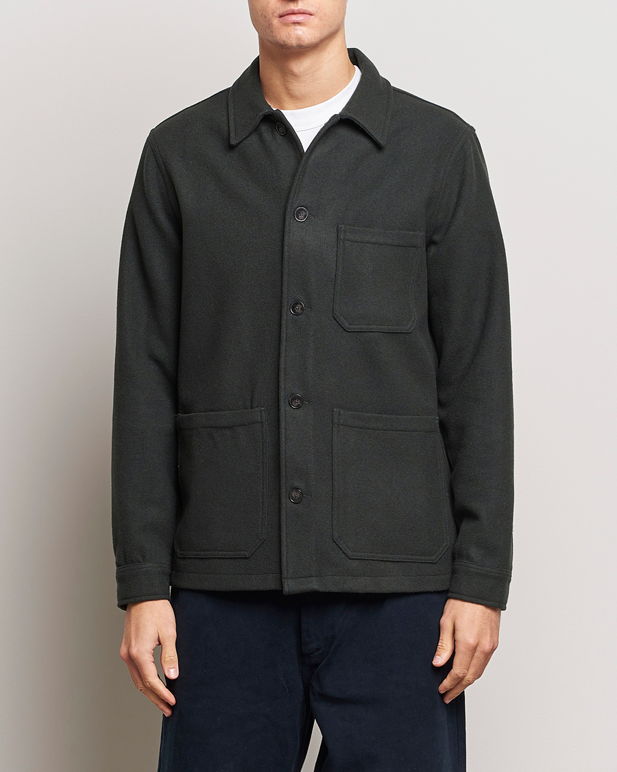 Herre |  | A Day's March | Original Wool Overshirt Seaweed