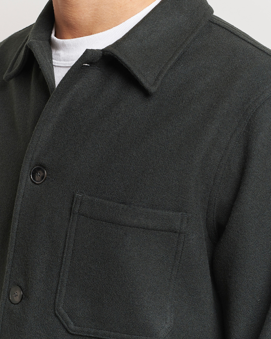 Herre | Skjorter | A Day's March | Original Wool Overshirt Seaweed