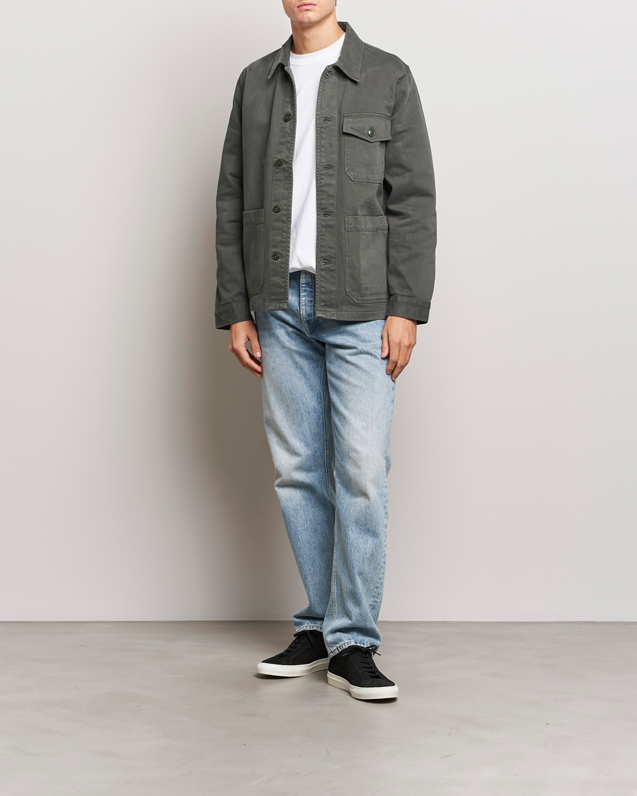 Herre | Skjorter | A Day's March | Patch Pocket Sturdy Twill Overshirt Olive