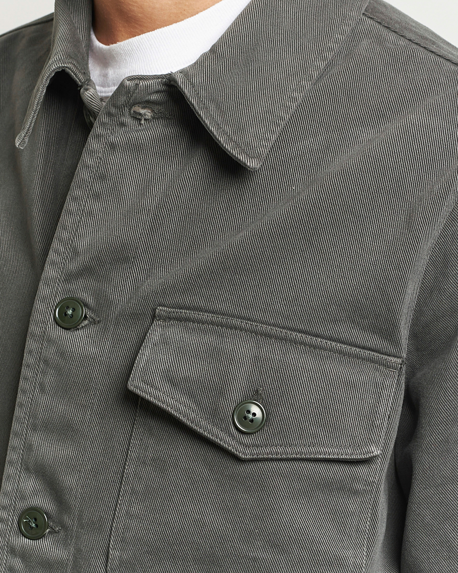 Herre | Skjorter | A Day's March | Patch Pocket Sturdy Twill Overshirt Olive
