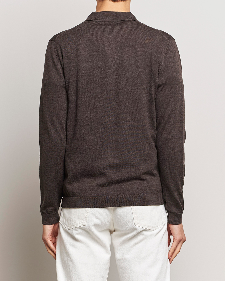 Herre | Gensere | A Day's March | Ambroz Merino Polo Dark Brown