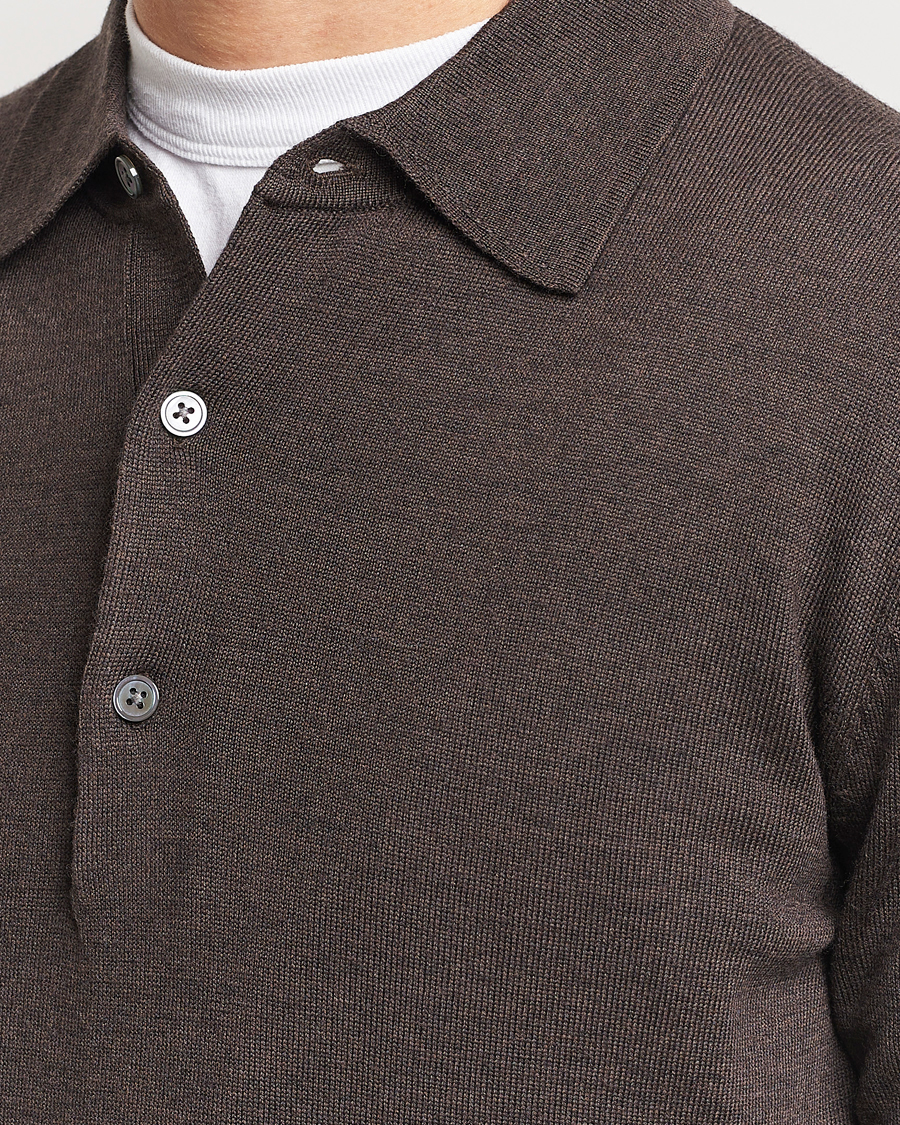 Herre | Gensere | A Day's March | Ambroz Merino Polo Dark Brown