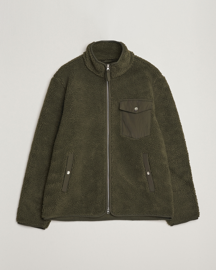 Herre | Gensere | A Day's March | Tone Pile Fleece Jacket Deep Green