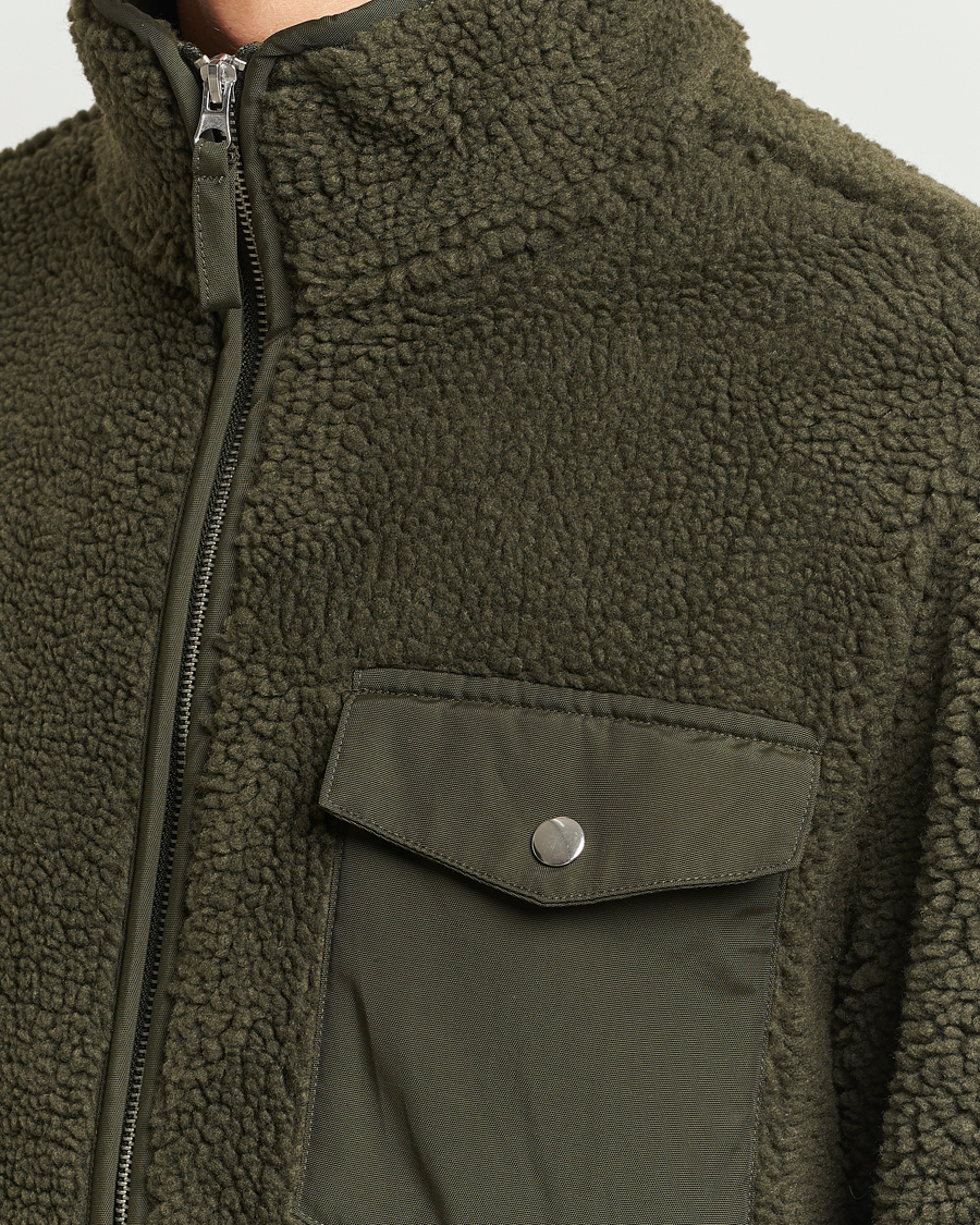 Herre | Gensere | A Day's March | Tone Pile Fleece Jacket Deep Green