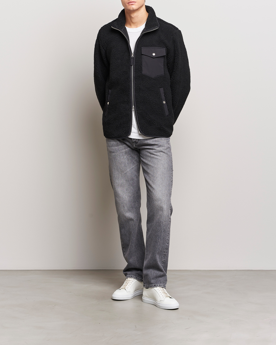 Herre | Gensere | A Day's March | Tone Pile Fleece Jacket Black