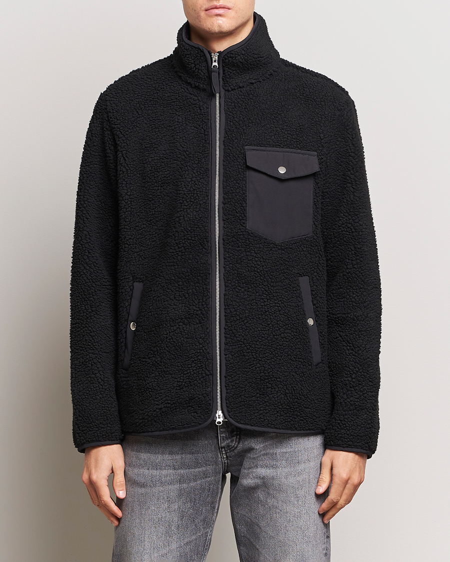 Herre | Gensere | A Day's March | Tone Pile Fleece Jacket Black