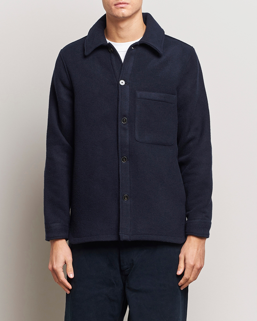 Herre |  | A Day's March | Epernay Wool Overshirt Navy