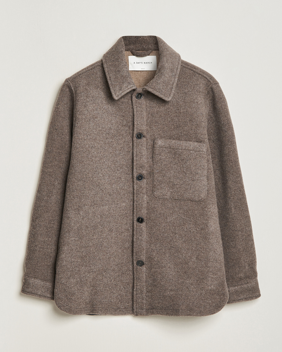 Herre |  | A Day's March | Epernay Wool Overshirt Taupe